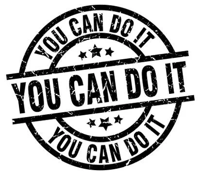 You can do it round grunge black stamp Ilustración de archivo