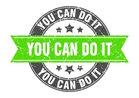 You can do it round stamp with green ribbon. you can do it Ilustración de archivo