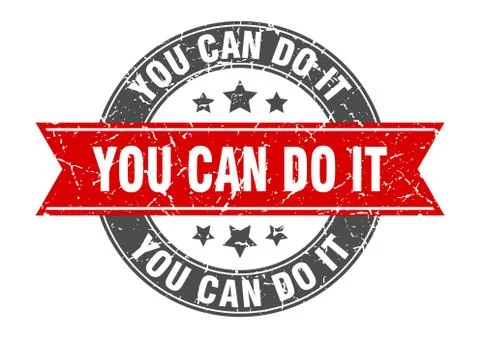 You can do it round stamp with red ribbon. you can do it Ilustración de archivo