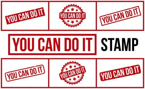 You Can Do It Rubber Stamp Set Vector Ilustración de archivo