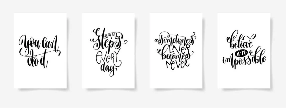 You can do it, small steps every day, sometimes later becomes ne Ilustración de archivo