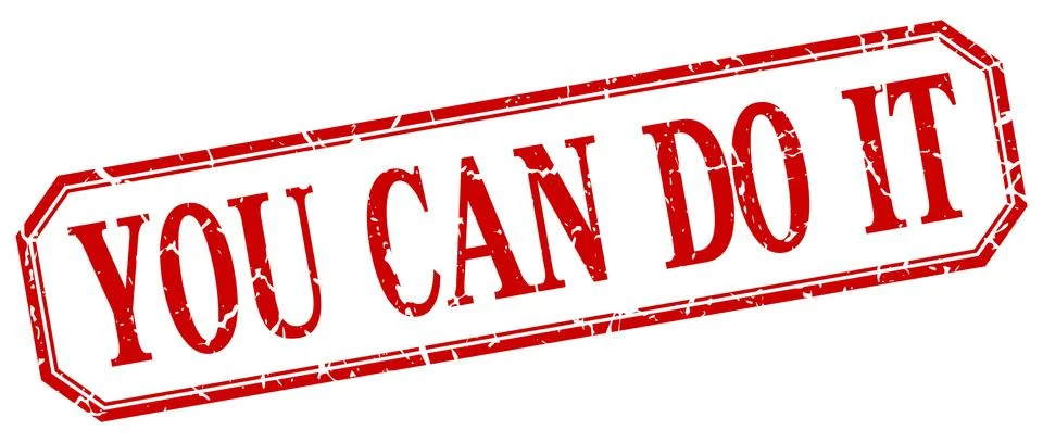 You can do it square red grunge vintage isolated label Ilustración de archivo