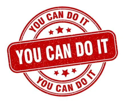 You can do it stamp. you can do it label. round grunge sign Ilustración de archivo
