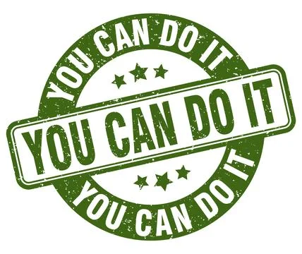 You can do it stamp. you can do it label. round grunge sign Ilustración de archivo
