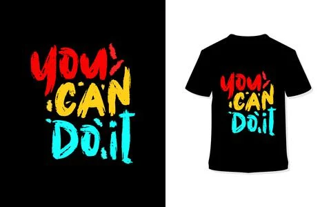 You can Do it. Stylish Hand drawn typography poster. Ilustración de archivo