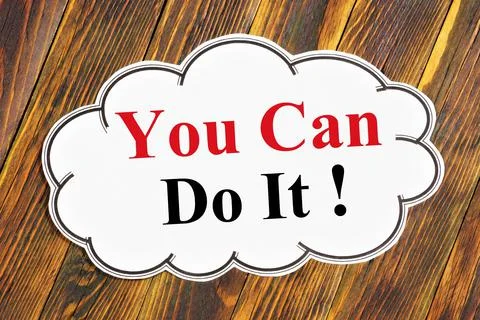 You can do it. A text label in a paper cloud. Stock Photos