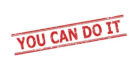 YOU CAN DO IT Watermark with Scratched Surface and Double Parallel Lines Ilustración de archivo