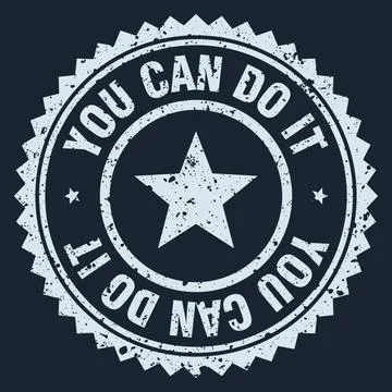 You can do it white grunge round stamp. you can do it stamp Ilustración de archivo