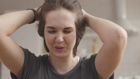 You can do it! Young Woman Doing Core Workout Stock Footage 153317582