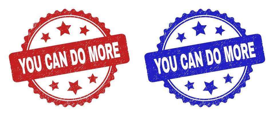 YOU CAN DO MORE Rosette Stamp Seals with Unclean Texture Ilustración de archivo