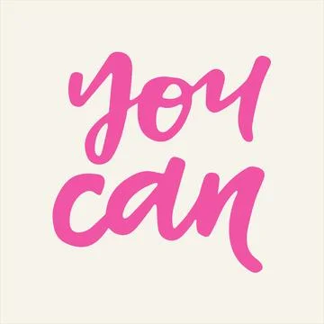 You can - handwritten quote. Stock Illustration
