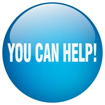 You can help blue round gel isolated push button Stock Illustration