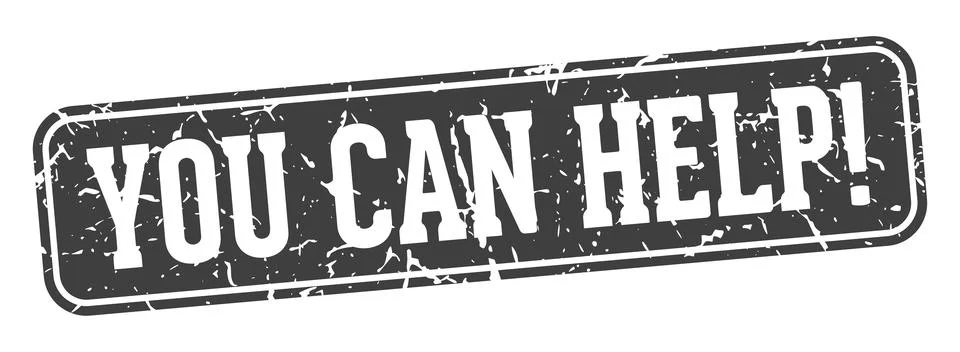 You can help rectangular sign. you can help stamp Illustrazione stock