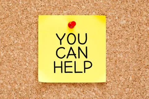 You Can Help Sticky Note 库存照片