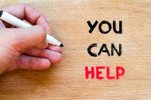 You can help text concept Stock Photos