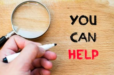 You can help text concept Stock Photos
