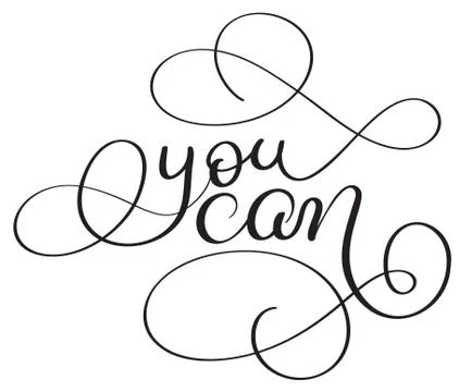 You can text on white background. Hand drawn Calligraphy lettering Vector Stock Illustration