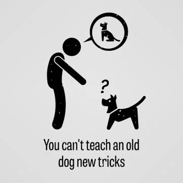 You Cannot Teach an Old Dog New Tricks Stock Illustration