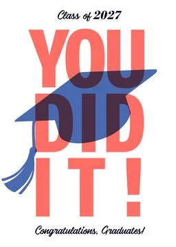 You did it! Class of 2027 web banner design Stock Illustration