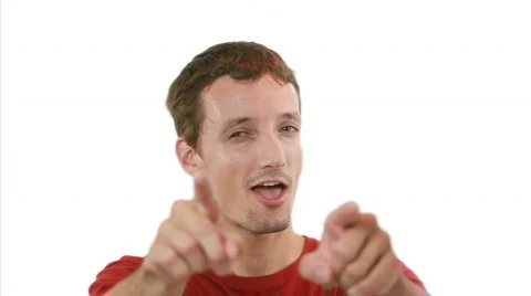 You did it! Guy is proud ( funny ) - white background Video stock 810667