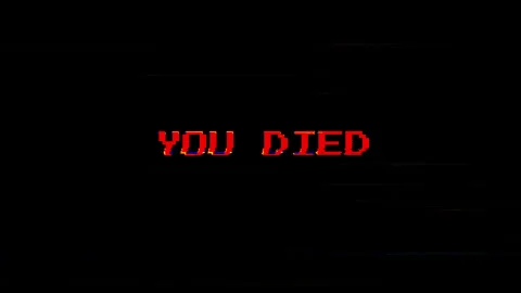 You Died Glitch Text Animation with Dark Digital Noise and Horror Gaming Er.. Stock Footage 331513373