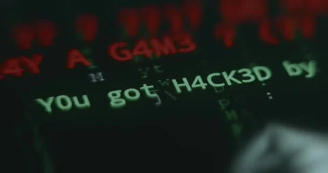 You got hacked message on screen Stock Footage 313424213