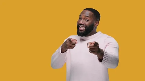 You got it, congratulations, handsome african-american man smiling, praising Stock Footage 142580415