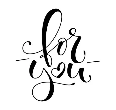 For you - hand lettering illustration black text isolated on white background Illustrazione stock