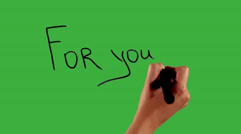 For you - Hand writing on green screen Stock Footage 33783475