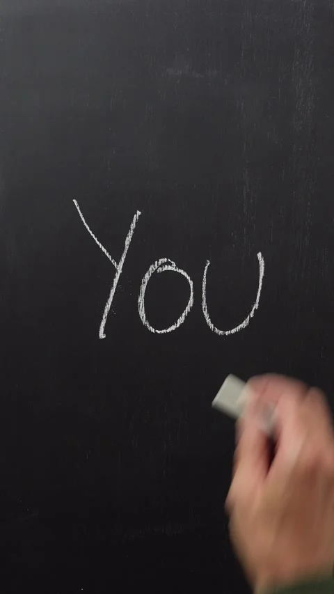 You handwritten on blackboard Stock Footage 274502399