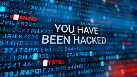 You Have Been Hacked - Code Animation - Blue - 3D Transparent Background Stock Footage 88676502
