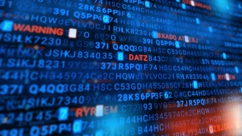 You Have Been Hacked - Code Animation - Blue - 3D Transparent Background Stock Footage 88676567