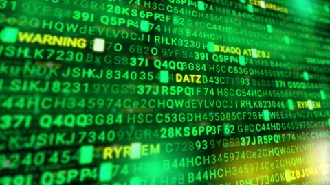 You Have Been Hacked - Code Animation - Green - 3D Transparent Background Stock Footage 88676701