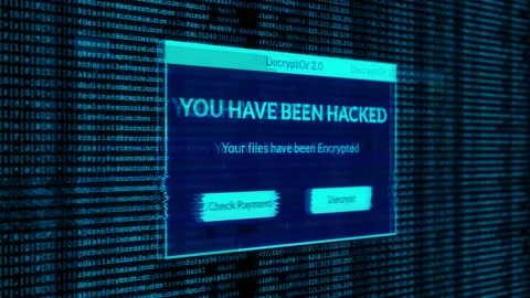 YOU HAVE BEEN HACKED Notification and check payment for decrypt system files Stock Footage 200934699