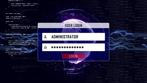 YOU HAVE BEEN HACKED Text and Earth Connections Network, Animation, on Alpha Cha Stock-Footage 252016314