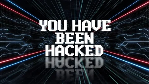 YOU HAVE BEEN HACKED Text and User Login Interface Animation, Alpha Channel, Loo Stock Footage 299347403