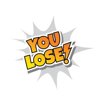 You Lose! - Comic Speech Bubble Cartoon Game Assets 스톡 일러스트