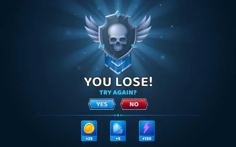 You lose computer game screen 스톡 일러스트