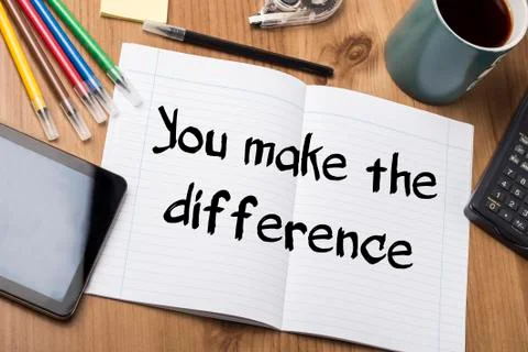 You make the difference - Note Pad With Text Stock Photos
