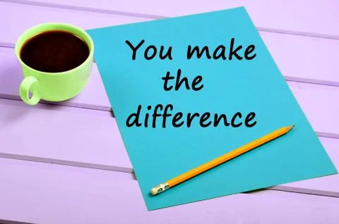 You make the difference words on paper Stock Photos