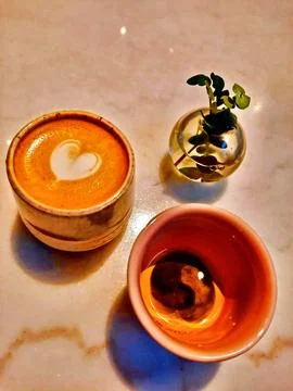 You never deny yourself a good coffee 스톡 사진