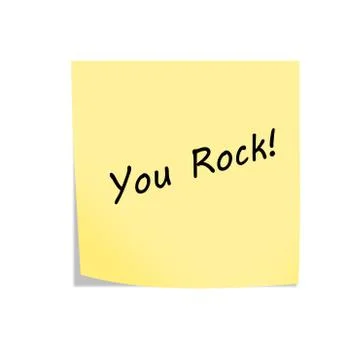 You Rock reminder post note isolated on white with clipping path Stock Illustration