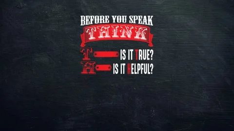 Before you speak think is it true Stock Footage 220382665
