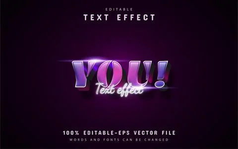 You text - purple gradient text effect editable Stock Illustration