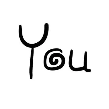 You vector hand drawn words, calligraphy, typography black on white.. Stock Illustration