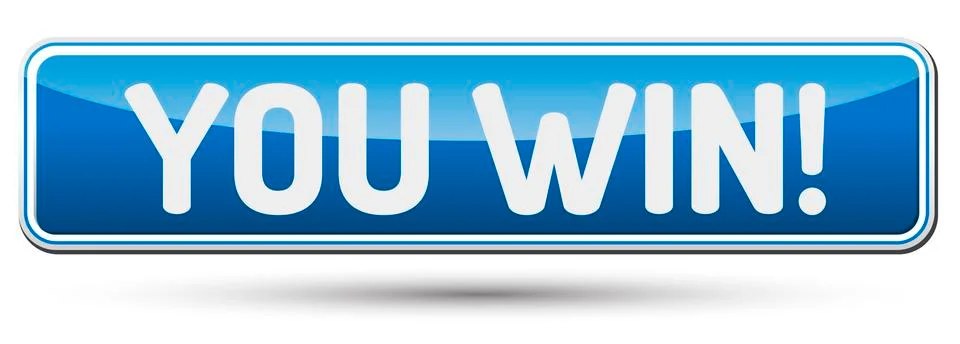 YOU WIN - Abstract beautiful button with text. Stock Illustration