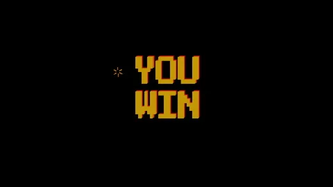You win animation text on 8 bit retro game black background.  Stock Footage 317810276