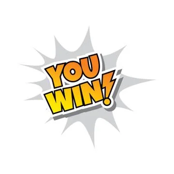 You Win! - Comic Speech Bubble Cartoon Game Assets 스톡 일러스트