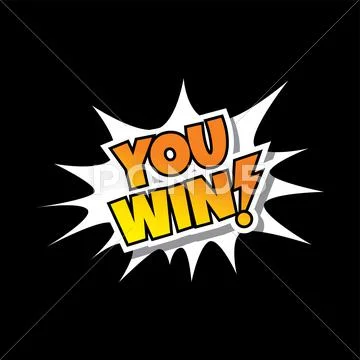 You Win! - Comic Speech Bubble Cartoon Game Assets Stock Illustration