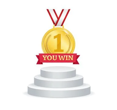 You Win Concept with Realistic 3d Detailed Golden Medal. Vector 스톡 일러스트